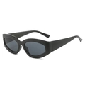 Occhiali da sole cat-eye neri con lenti grigio scuro e montatura lucida minimalista - Montatura Nera Lenti Grigie