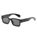 Gafas de sol rectangulares retro negras con lentes grises y protección UV400 - Montura Negra Lente Gris