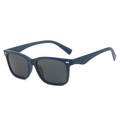 Lunettes de soleil polarisées carrées mates pour hommes avec monture bleue et métal - Monture Bleue Verres Gris