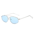 Lunettes aviateur argentées avec verres bleu clair et monture en métal à double pont - Standard / Monture Argent Verres Bleus