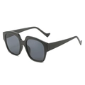 Minimalistische oversized zonnebril met zwart montuur en donkergrijze glazen - Zwart Frame Grijze Lenzen