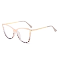 Cat-Eye-Brille mit TR90-Schildpatt-Rahmen und Blaulichtfilter-Gläsern - Rosa Oben Schildpatt Unten Rahmen / Anti-Blaulicht klare Linse