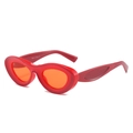 Gafas de sol retro ovaladas con montura rojo brillante y lentes naranja translúcidas - Montura Roja Lente Roja