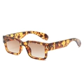 Gafas de sol rectangulares gruesas con montura de carey y lentes degradados marrones - Marco Carey Lente Té Degradado