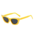 Cat eye sunglasses with bold lemon yellow frame and dark grey UV400 protective lenses - Regular / Standard (Incl. 13% VAT Invoice) Yellow Frame Gray Lenses