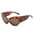 Occhiali da sole chic cat eye con montatura tartarugata e lenti marroni scuro in stile hip-hop - Montatura Leopardata Lente Marrone