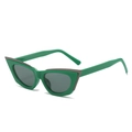Cat eye sunglasses with bold lime green frames and metallic accents for women - Regular / Standard Green Frame Grey Lenses (Incl. 13% VAT)
