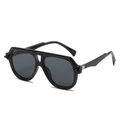 Lunettes de soleil aviateur oversize classiques avec monture noire et verres gris foncé rétro - Standard / Monture standard noire avec verres gris et points noirs