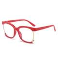 Modieuze vlindermontuur bril in levendig rood met elegante gouden metalen accenten - Rood Montuur