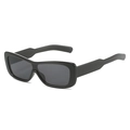 Retro black square frame sunglasses with thick temples and dark grey lenses for a bold look - Black Frame Grey Lens
