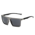 Gafas de sol retro cuadradas gris oscuro con montura deportiva y patillas bicolores - Montura Gunmetal Lente Gris