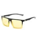 Gafas retro cuadradas oversize para conducción nocturna con montura degradada negro amarillo - Montura Negro Amarillo Lente Amarilla