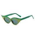 Cat-Eye-Sonnenbrille mit einzigartigem zweifarbigem grünem Rahmen und dunkelgrauen Gläsern - Grüner Rahmen / Grüne Gläser
