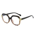 Occhiali TR anti luce blu con montatura bicolore nero tartaruga e dettagli dorati - Nero Leopardo