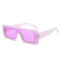 Oversized square sunglasses in translucent light purple frame with dark purple lenses - Purple Frame / Purple Lens