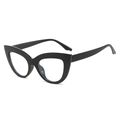 Classic black cat eye glasses frames with blue light blocking lenses for women - Black