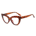 Stylish cat eye glasses frame with orange leopard tortoiseshell pattern for women - Leopard Print