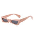 Fashionable butterfly-style sunglasses in dusky pink finish with dark tinted lenses - Regular / Pink Frame Grey Lens