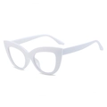 Classic white cat-eye eyewear frame with a glossy finish and minimalist retro design - White