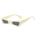 Modern creamy white butterfly sunglasses with dark grey lenses in hip-hop style - Regular / Standard Cream Frame with Grey Lenses