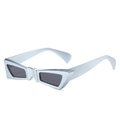 Futuristic silver metal geometric sunglasses with sleek black lenses for high-end hip hop style - Regular / Standard Silver Frame with Grey Lenses