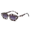 Geometric hexagonal sunglasses with marble texture frames and purple lenses - Regular / Grey Tortoise Frame Double Grey Lens