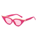 Occhiali da sole cat eye con montatura rosso rosa, lenti rosa e decoro dorato - Montatura Rosso Rosa Lenti Rosa