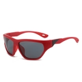 Gafas de sol deportivas rojo mate con lentes oscuras para ciclismo y pesca - Montura Roja Lente Gris