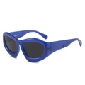 Occhiali da sole cat eye blu reale futuristici con lenti polarizzate scure - Regolare / Montatura Blu Scuro Lenti Grigie