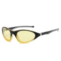 Sporty sunglasses with black to yellow gradient frame and yellow transparent lenses - Black Frame Yellow Lens
