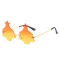 Lunettes sapin de Noël sans monture avec verres dégradés orange et monture dorée - Monture Dorée Rouge Orangé
