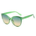 Occhiali da sole cat-eye con montatura verde e lenti sfumate blu-giallo - Montatura Verde Lenti Verde Giallo