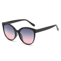 Occhiali da sole cat-eye neri con lenti viola sfumate per donna alla moda - Montatura Nera Lenti Grigio Rosa