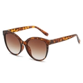 Chic cat-eye tortoiseshell sunglasses with brown gradient lenses for a vintage look - Regular / Standard (Incl. 13% VAT) Leopard Frame & Double Tea Lenses