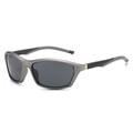 Lunettes de soleil de sport gris mat avec verres polarisés noirs et branches antidérapantes - Monture Gunmetal Verres Gris