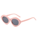 Pink lip shaped cat eye sunglasses with dark lenses for women party fashion - Pink Frame Grey Lens