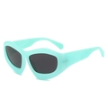 Occhiali da sole cat-eye verde menta con montatura spessa e lenti scure - Regolare / Montatura Blu Chiaro Lenti Grigie