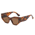 Retro cat-eye tortoiseshell sunglasses with brown lenses and thick temples - Leopard Frame Brown Lens