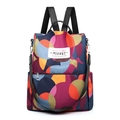 Damen-Rucksack mit Diebstahlschutz und bunten geometrischen Kreismustern - Mehrfarbiger Geometrischer Druck (RM-2028-1)