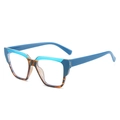 Occhiali quadrati in TR90 con parte superiore blu e fondo tartarugato bicolore - Montatura Spliced Blu Superiore Blu Inferiore Tartarugato