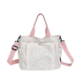 Rosafarbene Floral-Einkaufstasche mit verstellbarem Gurt und vielen praktischen Taschen - Rosa