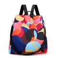 Multifunktionaler Rucksack mit buntem geometrischem Punktmuster und goldenem Logo - Buntes geometrisches Kreismuster (2037七彩球)