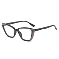 Occhiali anti-luce blu TR90 cat-eye con montatura mista nera e marrone - Montatura Nera Con Patch Curry (5205)