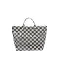 Bolso tote de papel DuPont con estampado de cuadros blancos y negros y letras - Verde