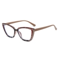 Montatura occhiali anti luce blu Cat-eye in TR90 con finitura tartarugata rosso e nero - Tartarugato Rosso Nero Asta Cachi (5205)