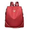 Wasserdichter roter Anti-Diebstahl Rucksack aus Nylon mit goldenem POABA Logo für Reisen - Modischer roter Stil (2023红色)