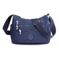 Borsa a tracolla in nylon blu scuro con scomparti multipli e tracolla regolabile - Blu scuro