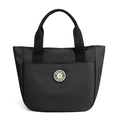 Borsa tote in nylon nero con tessuto ad alta densità e manici resistenti per il lavoro - Nero