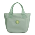Grand sac à main en nylon vert clair avec poignées et poche logo élégante à l'avant - Vert clair
