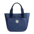 Grand sac fourre-tout en nylon bleu marine avec poignées renforcées et logo - Bleu Saphir